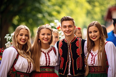 four Hungarian people smilling